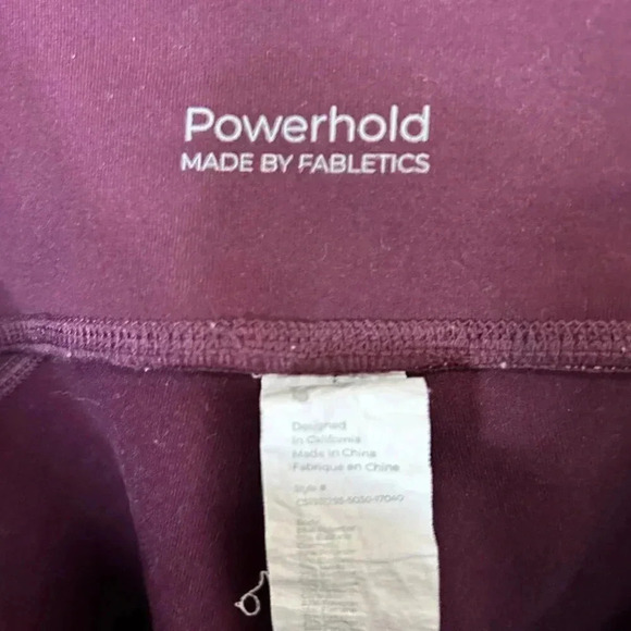 2/$30 Powerhold by Fabletics Medium Burgundy Leggings Yoga Athletic Athleisure - Picture 3 of 9